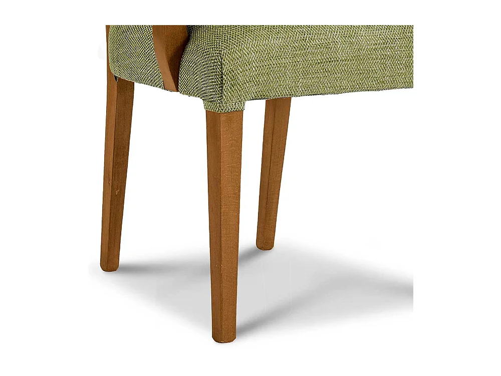 Lehnstuhl im klassischen Stil Oliv Grün und Buchefarben