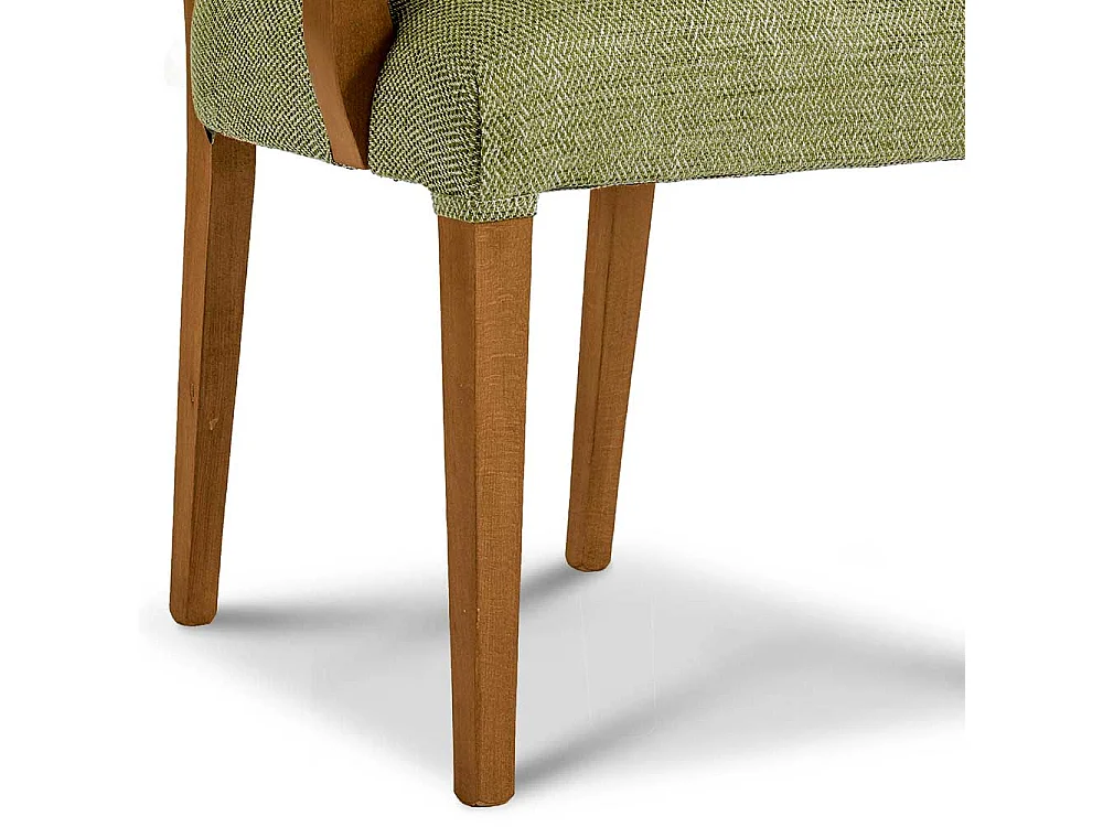 Lehnstuhl im klassischen Stil Oliv Grün und Buchefarben