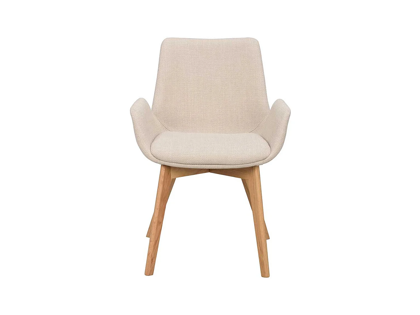 Armlehnenstuhl Set in Beige Gestell aus Massivholz (2er Set)