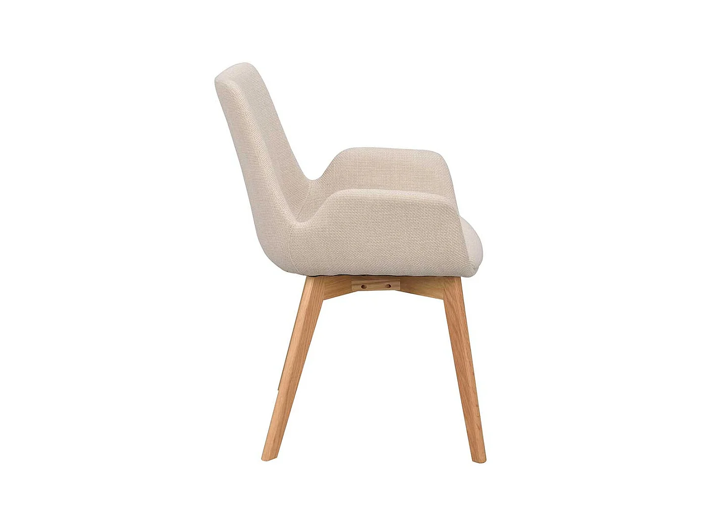 Armlehnenstuhl Set in Beige Gestell aus Massivholz (2er Set)