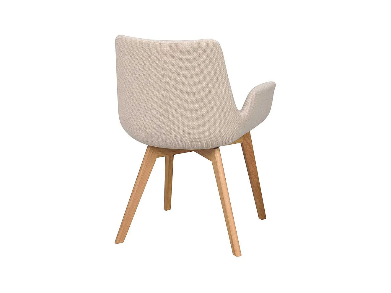 Armlehnenstuhl Set in Beige Gestell aus Massivholz (2er Set)