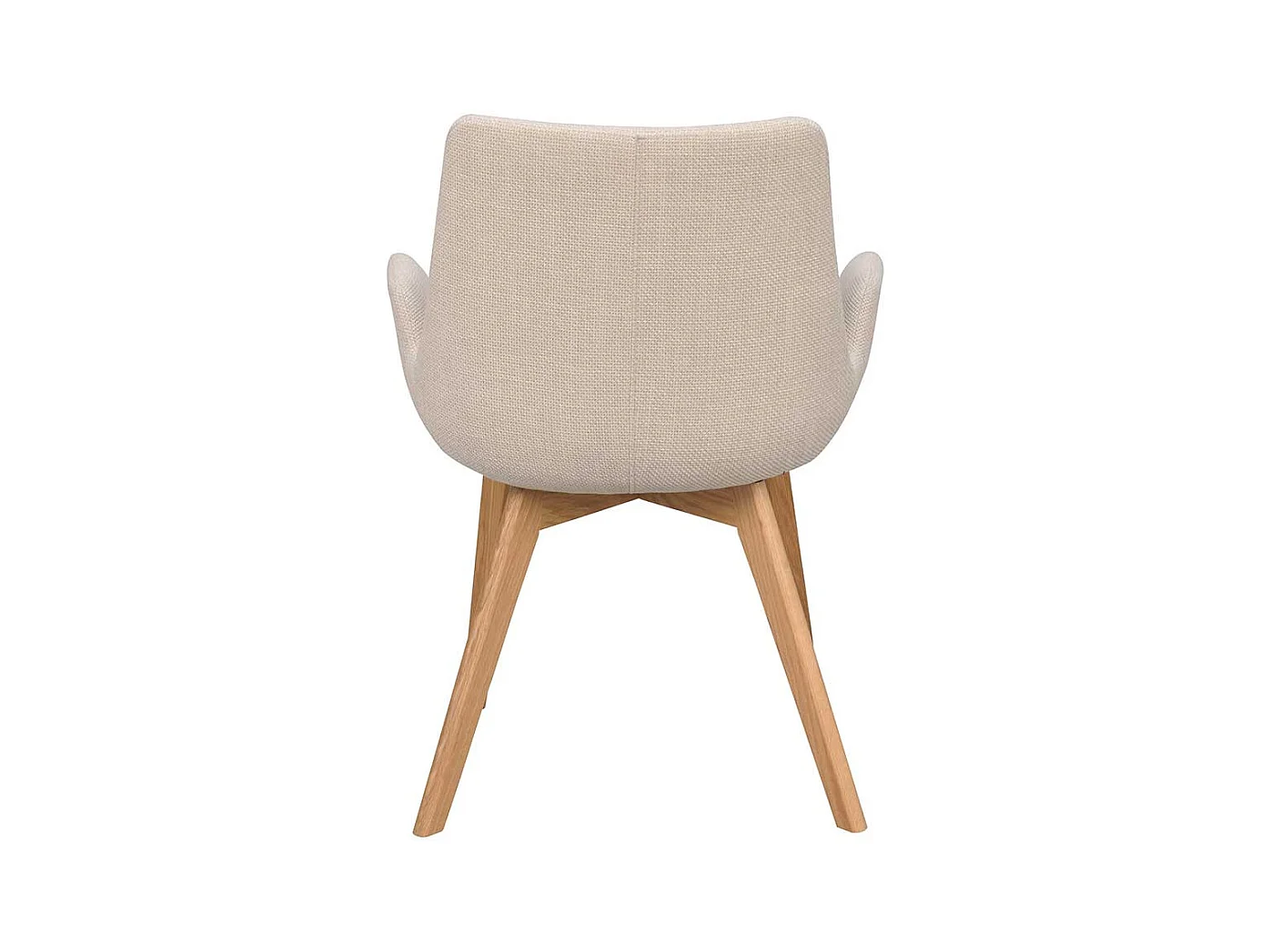 Armlehnenstuhl Set in Beige Gestell aus Massivholz (2er Set)