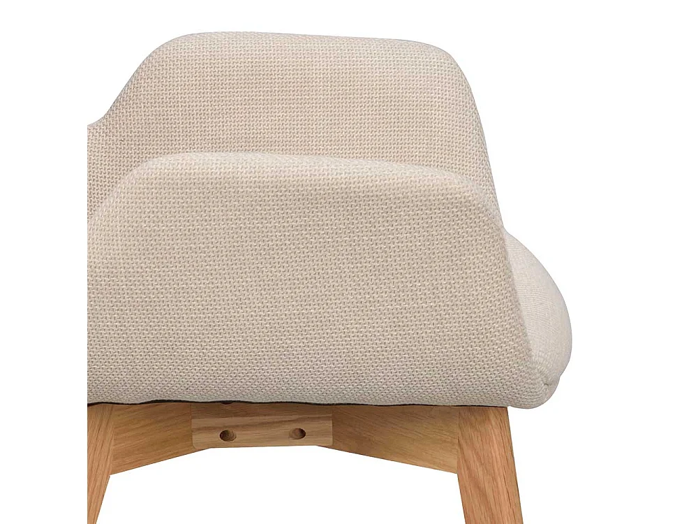 Armlehnenstuhl Set in Beige Gestell aus Massivholz (2er Set)