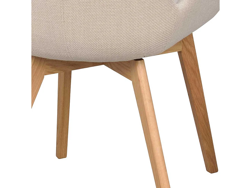 Armlehnenstuhl Set in Beige Gestell aus Massivholz (2er Set)