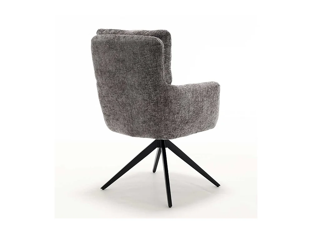 Stuhl Set Stühle drehbar aus Chenillegewebe mit Gestell aus Metall (2er Set)