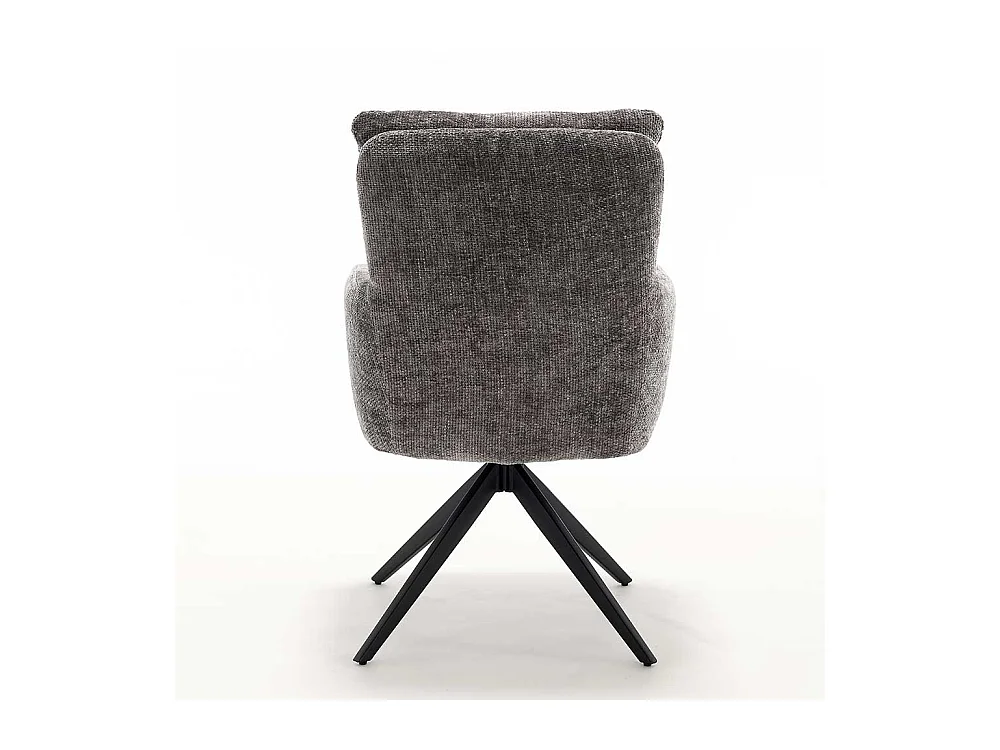 Stuhl Set Stühle drehbar aus Chenillegewebe mit Gestell aus Metall (2er Set)