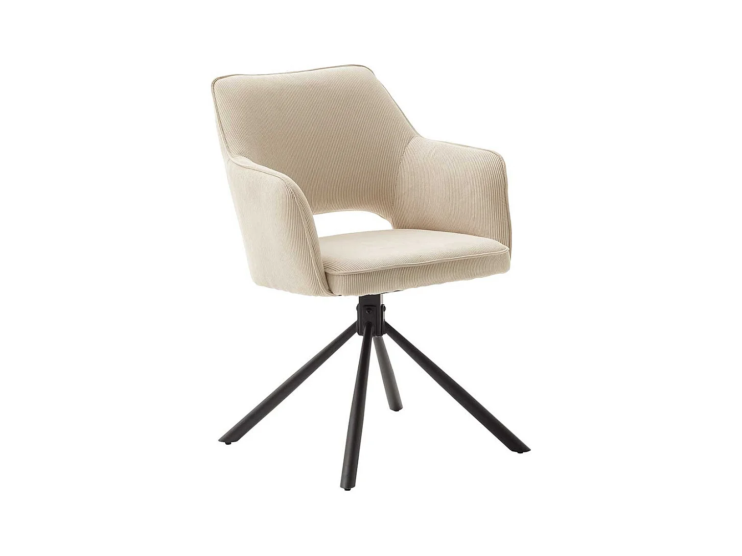 Esszimmerstuhl in Cremeweiß drehbar (2er Set)