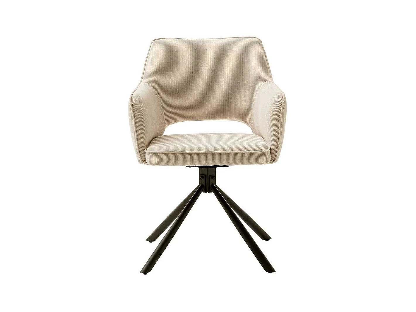 Esszimmerstuhl in Cremeweiß drehbar (2er Set)