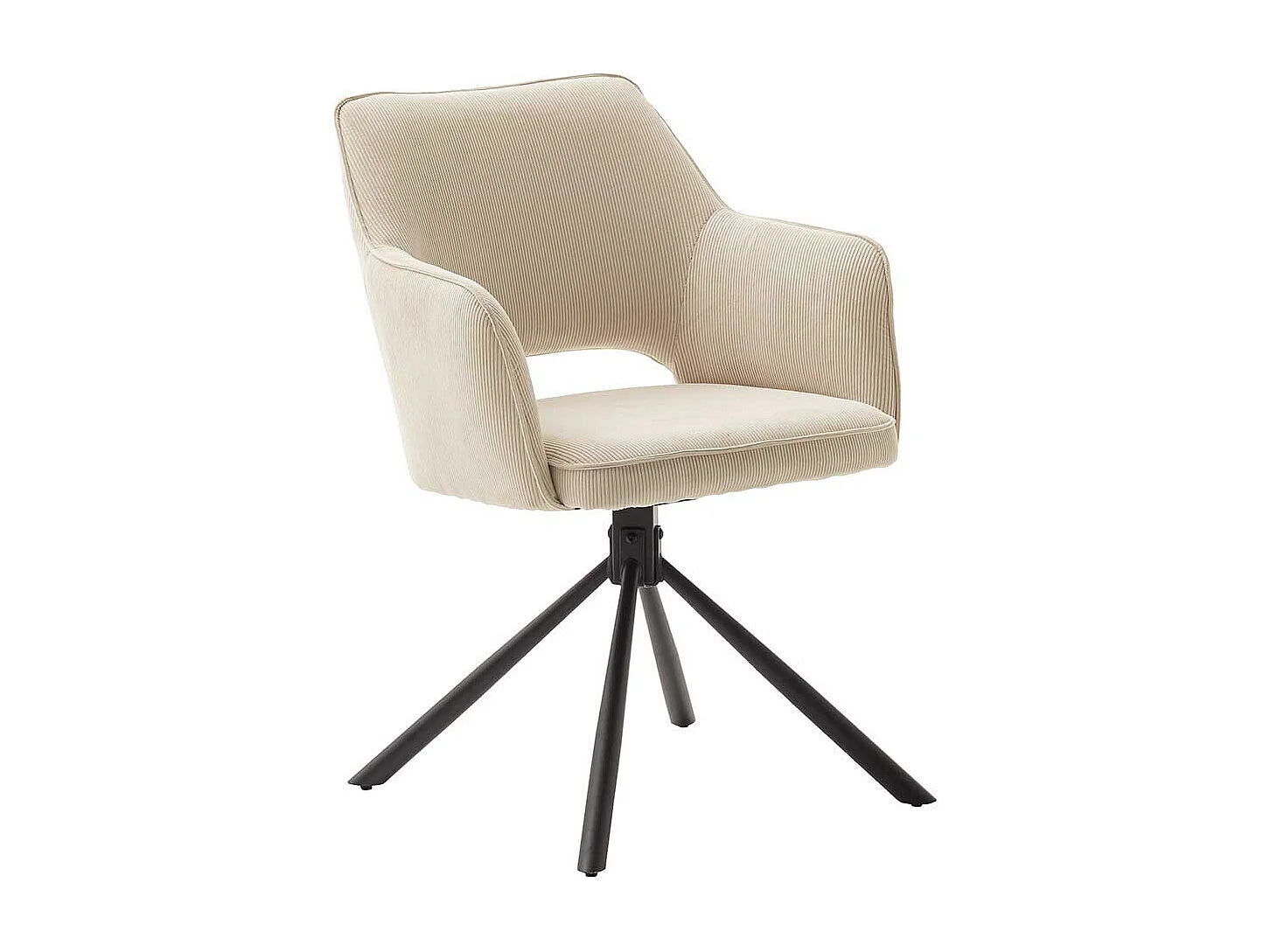 Esszimmerstuhl in Cremeweiß drehbar (2er Set)