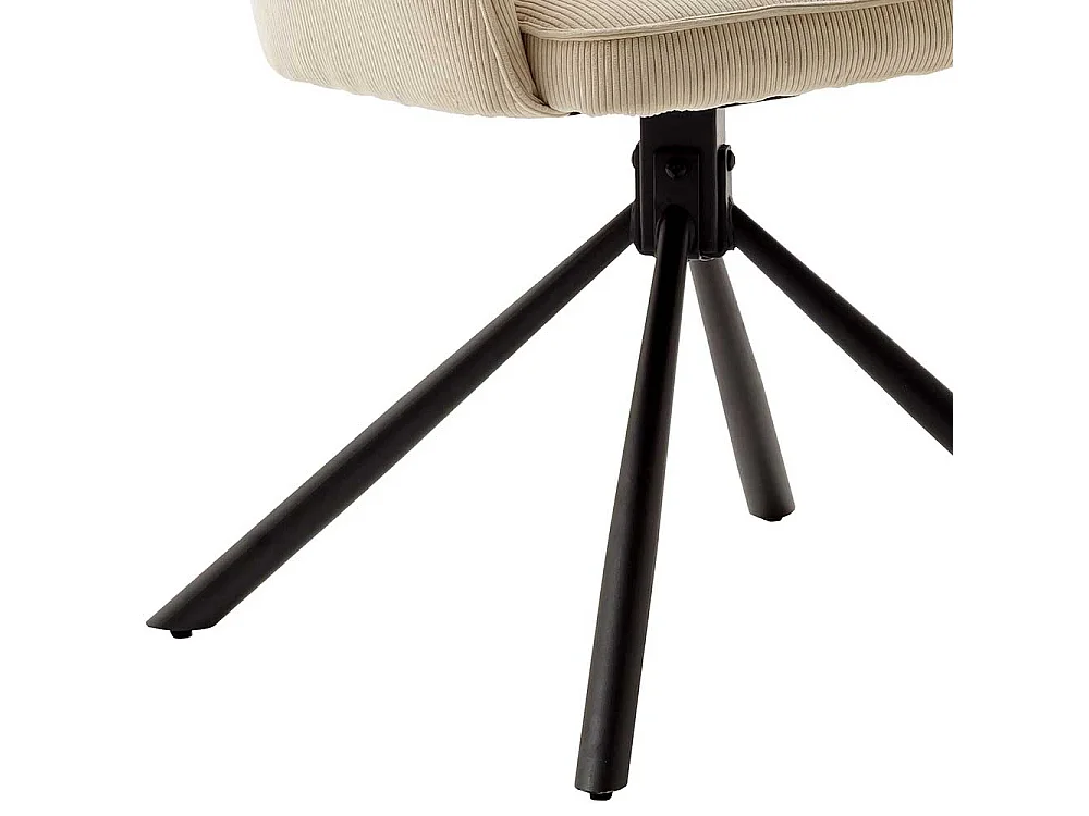 Esszimmerstuhl in Cremeweiß drehbar (2er Set)