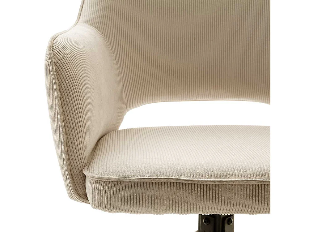 Esszimmerstuhl in Cremeweiß drehbar (2er Set)