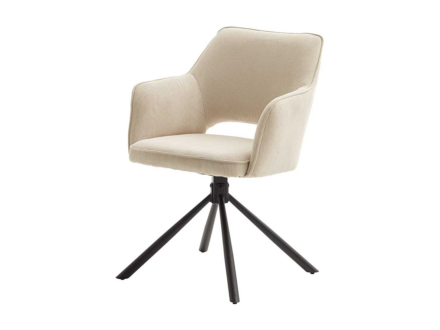 Esszimmerstuhl in Cremeweiß drehbar (2er Set)