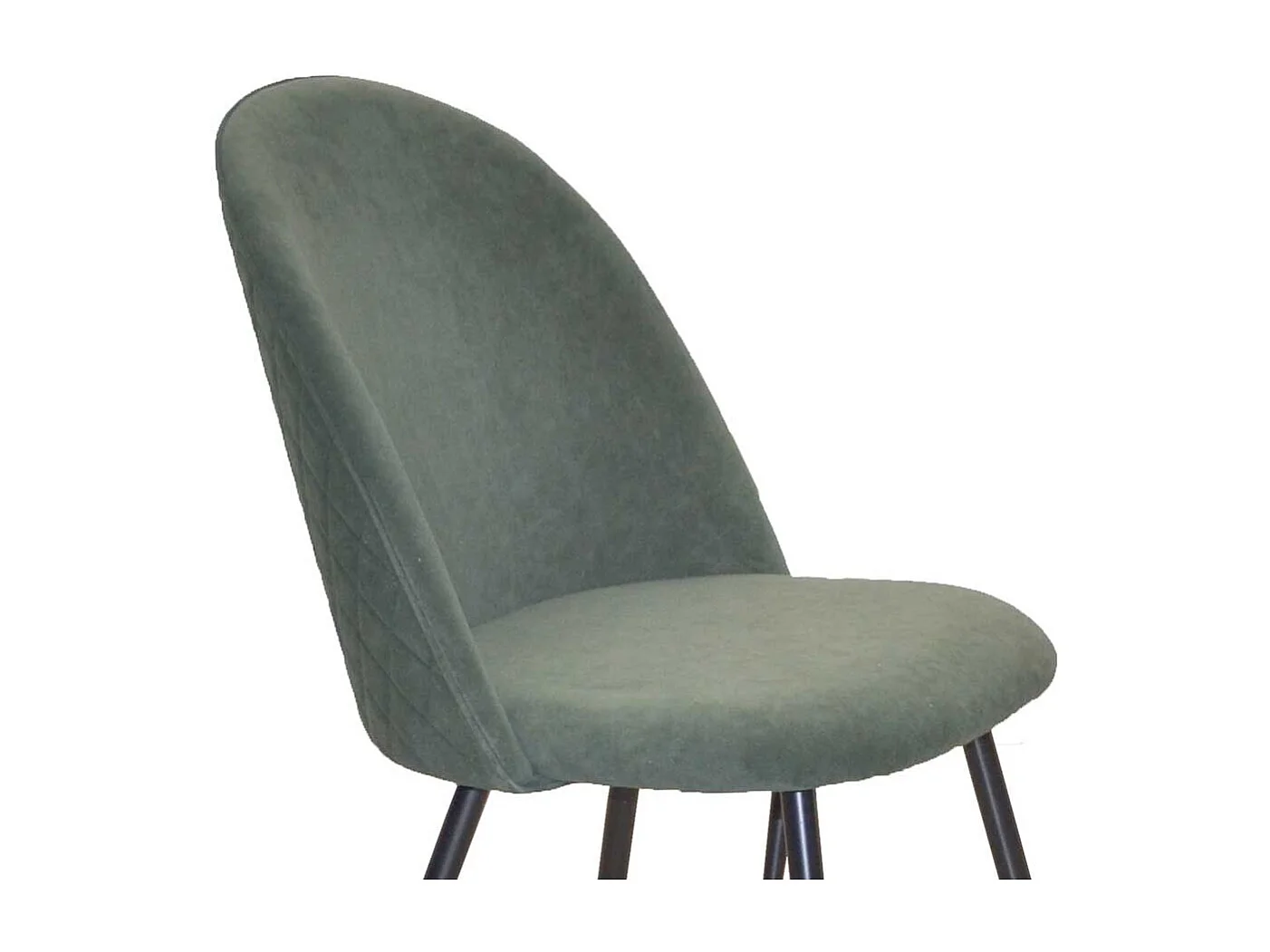 Esszimmerstuhl Set in Oliv Grün und Schwarz Gestell aus Metall (4er Set)