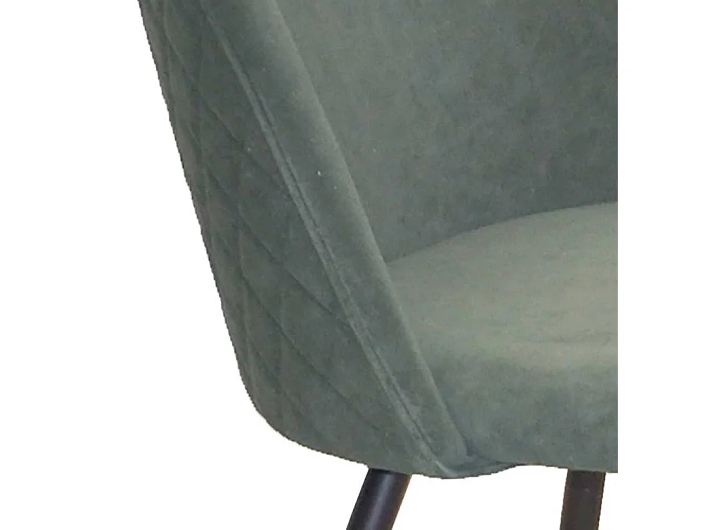 Esszimmerstuhl Set in Oliv Grün und Schwarz Gestell aus Metall (4er Set)