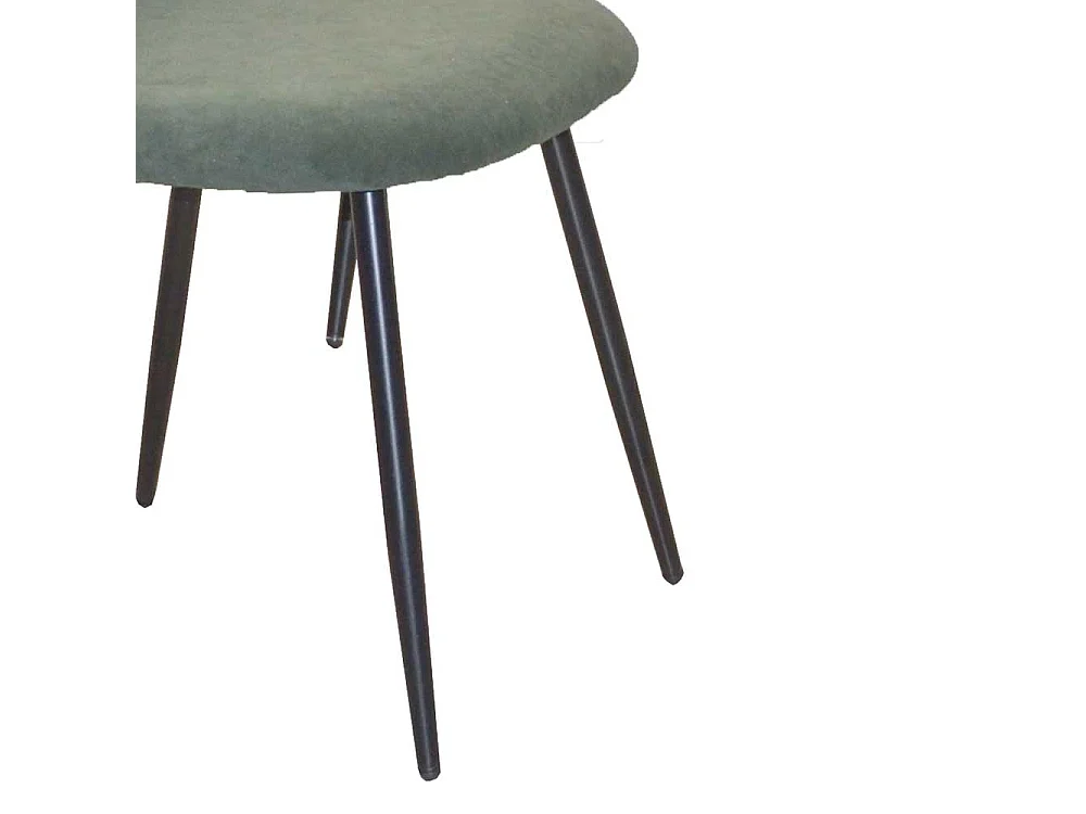 Esszimmerstuhl Set in Oliv Grün und Schwarz Gestell aus Metall (4er Set)