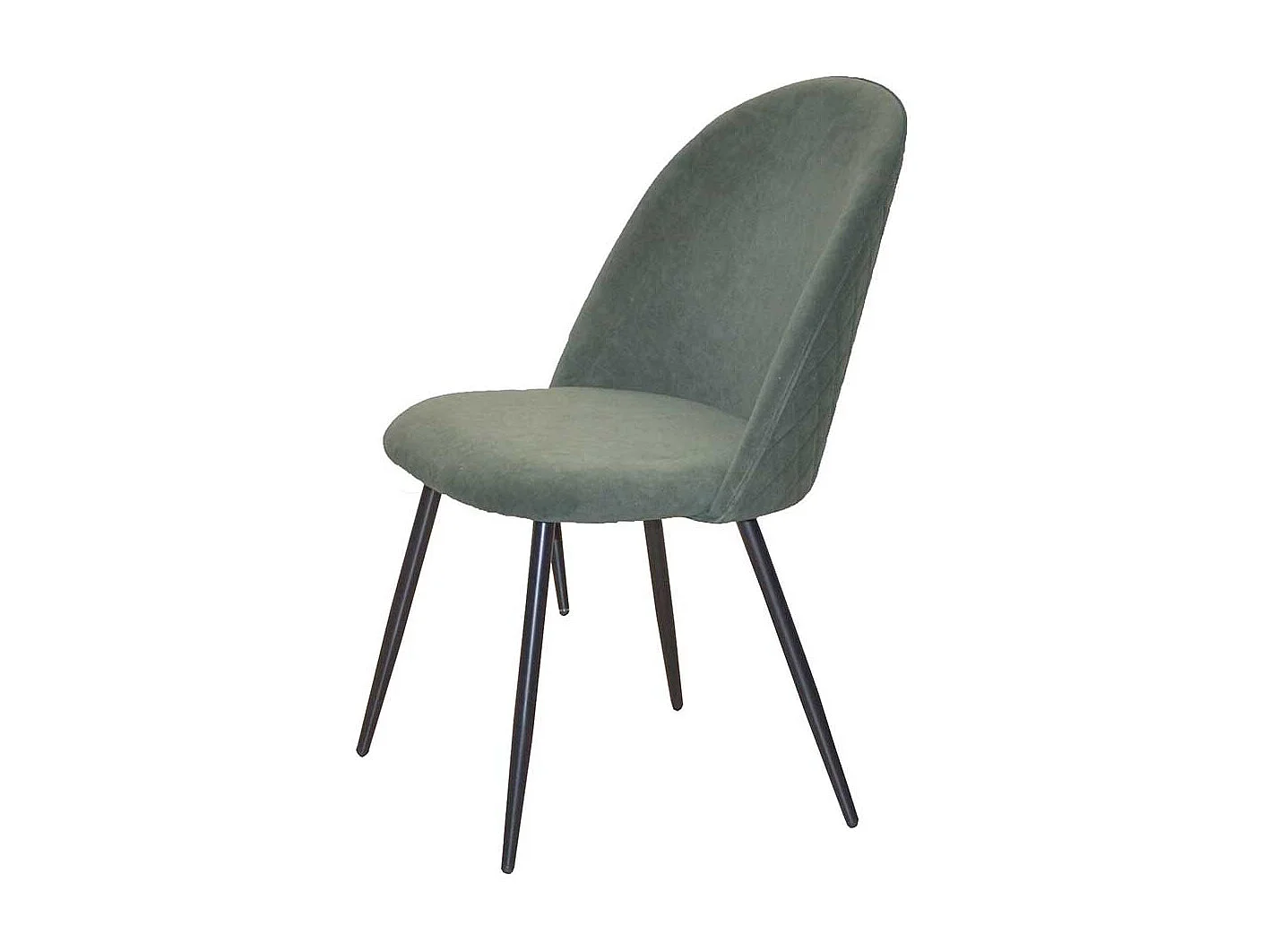 Esszimmerstuhl Set in Oliv Grün und Schwarz Gestell aus Metall (4er Set)