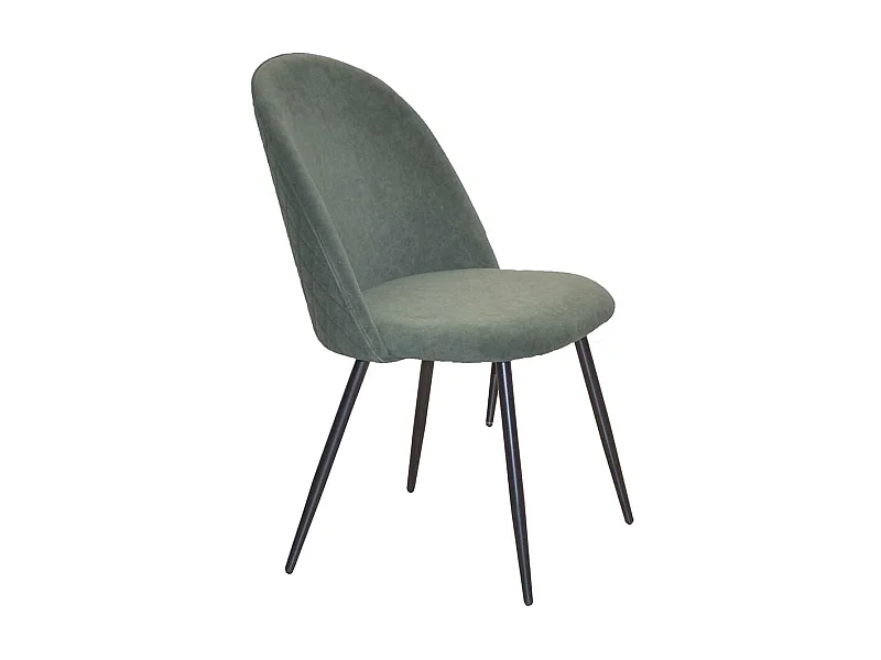Esszimmerstuhl Set in Oliv Grün und Schwarz Gestell aus Metall (4er Set)