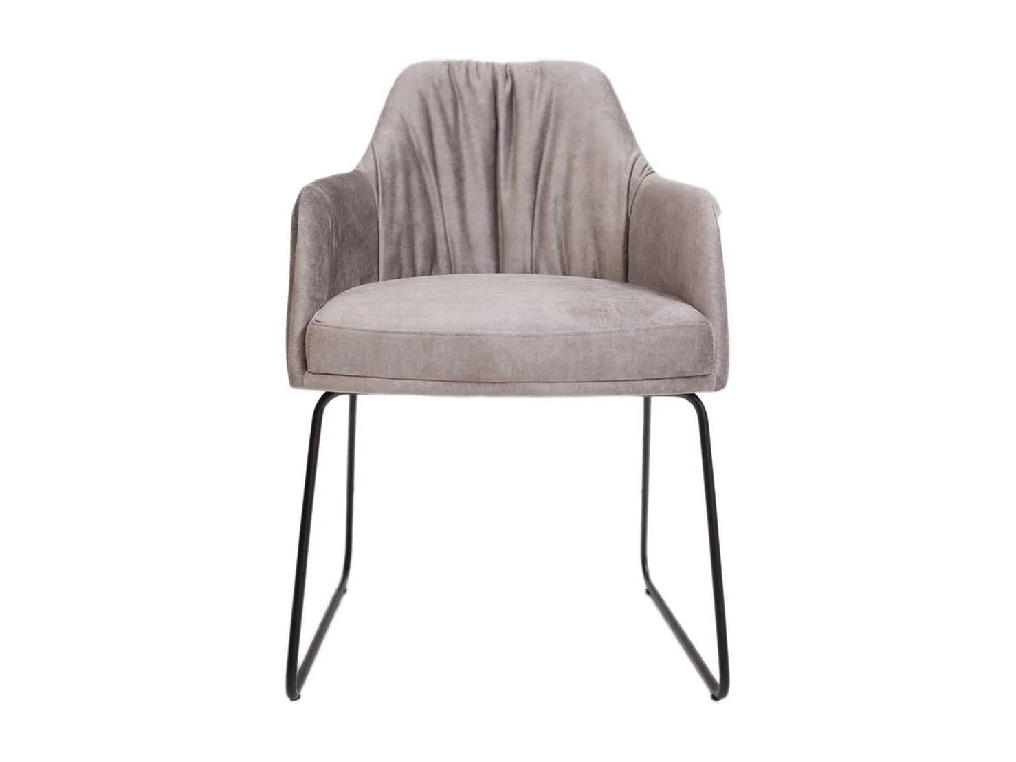 Polster Armlehnstuhl in Grau Gestell aus Metall