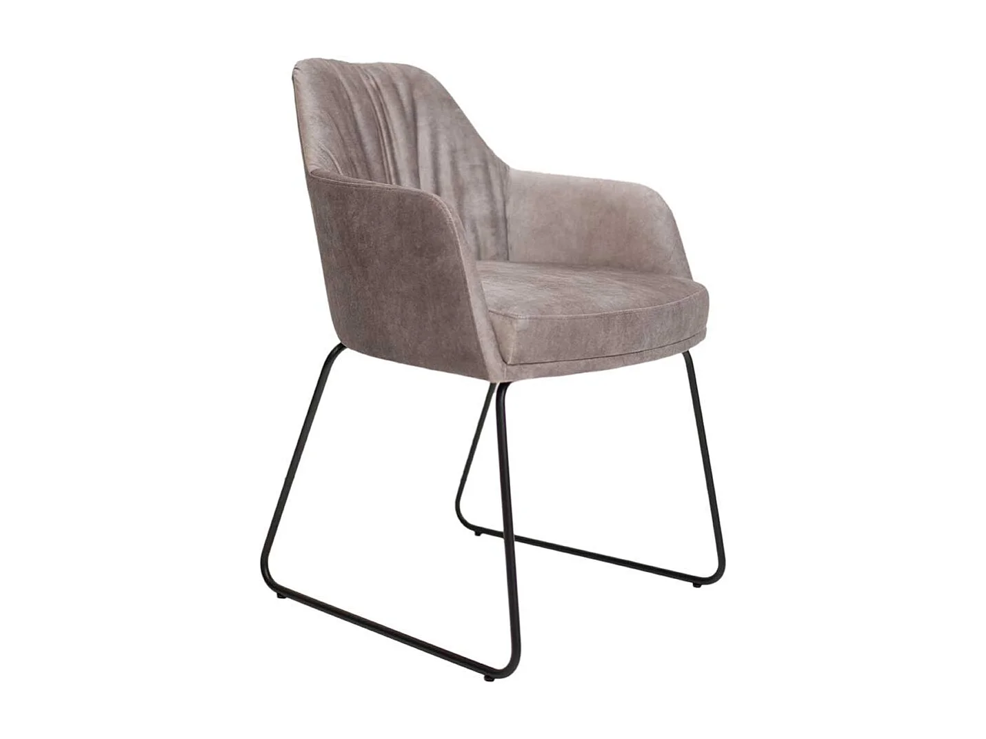 Polster Armlehnstuhl in Grau Gestell aus Metall