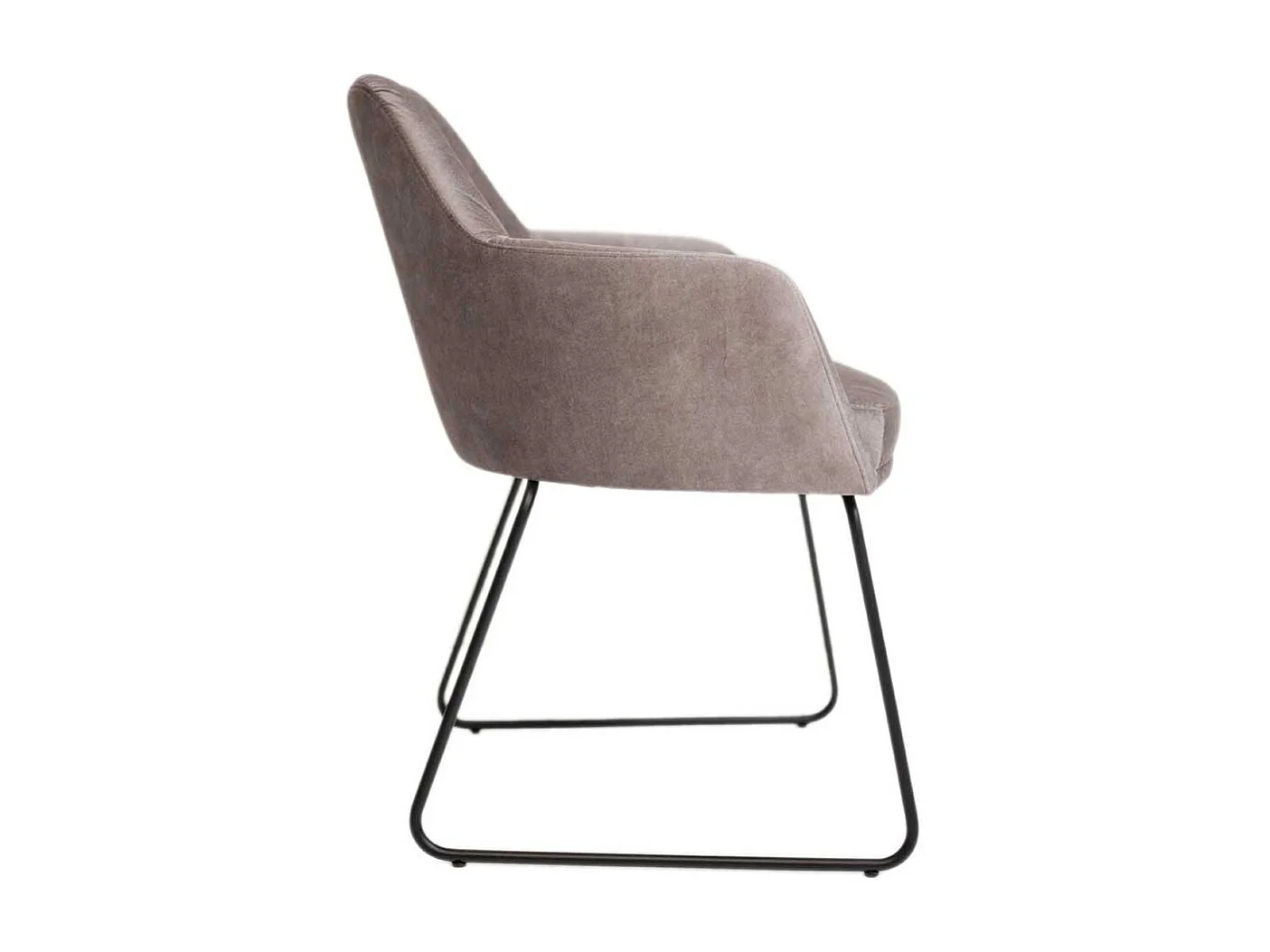 Polster Armlehnstuhl in Grau Gestell aus Metall