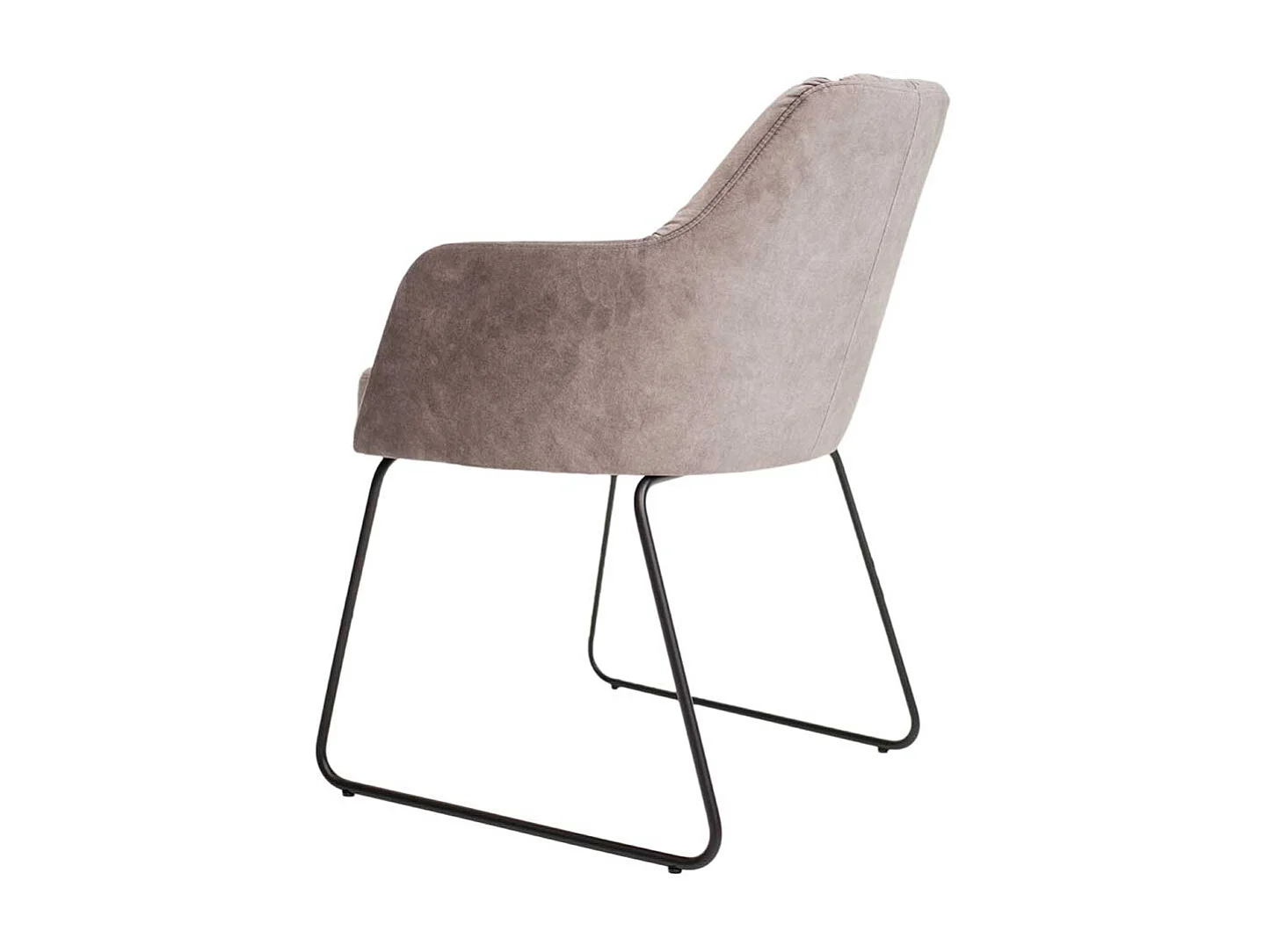 Polster Armlehnstuhl in Grau Gestell aus Metall