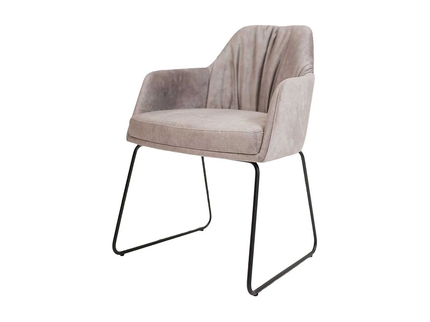 Polster Armlehnstuhl in Grau Gestell aus Metall