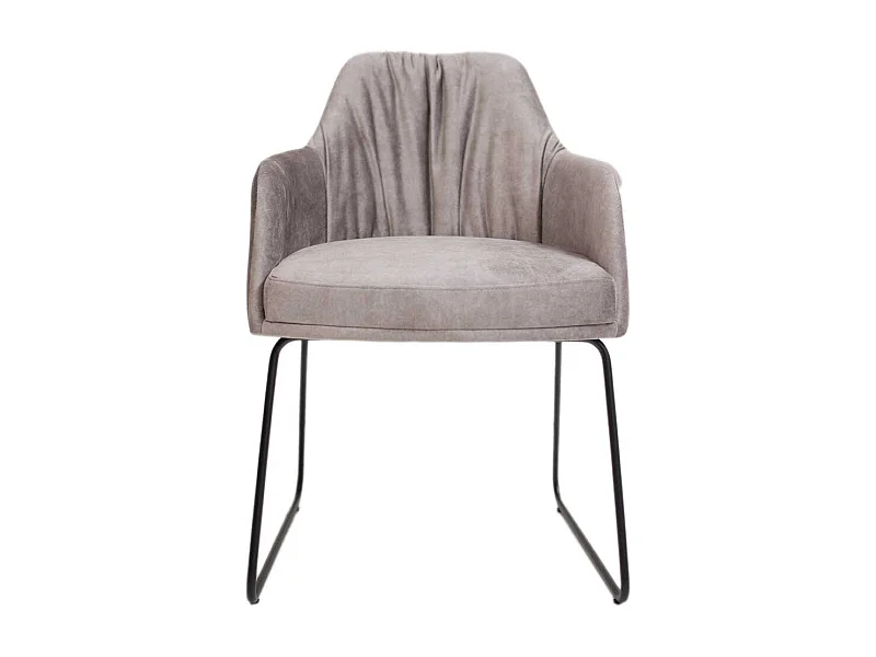 Polster Armlehnstuhl in Grau Gestell aus Metall