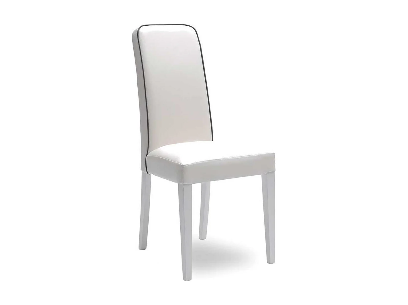 Polsterstuhl Set in Weiß Kunstleder Buche Massivholz (2er Set)