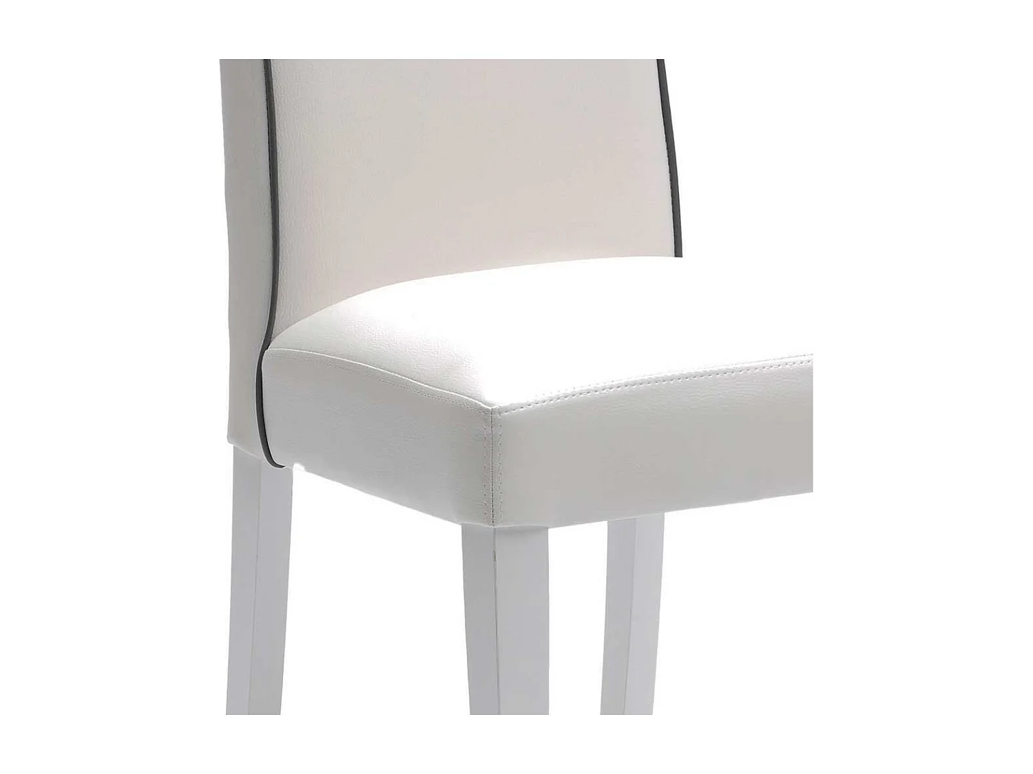 Polsterstuhl Set in Weiß Kunstleder Buche Massivholz (2er Set)