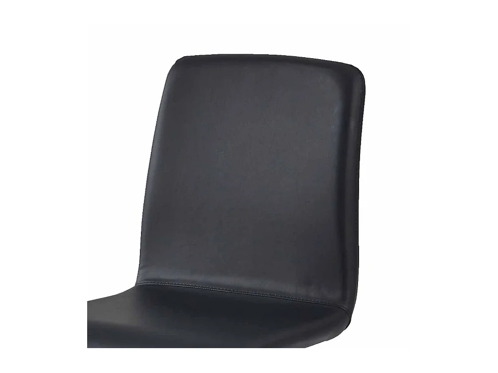 Polsterstuhl in Schwarz Kunstleder Wildeiche Massivholz
