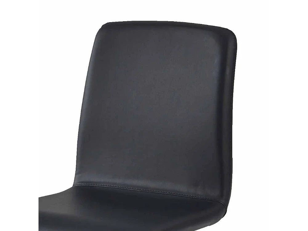 Polsterstuhl in Schwarz Kunstleder Wildeiche Massivholz