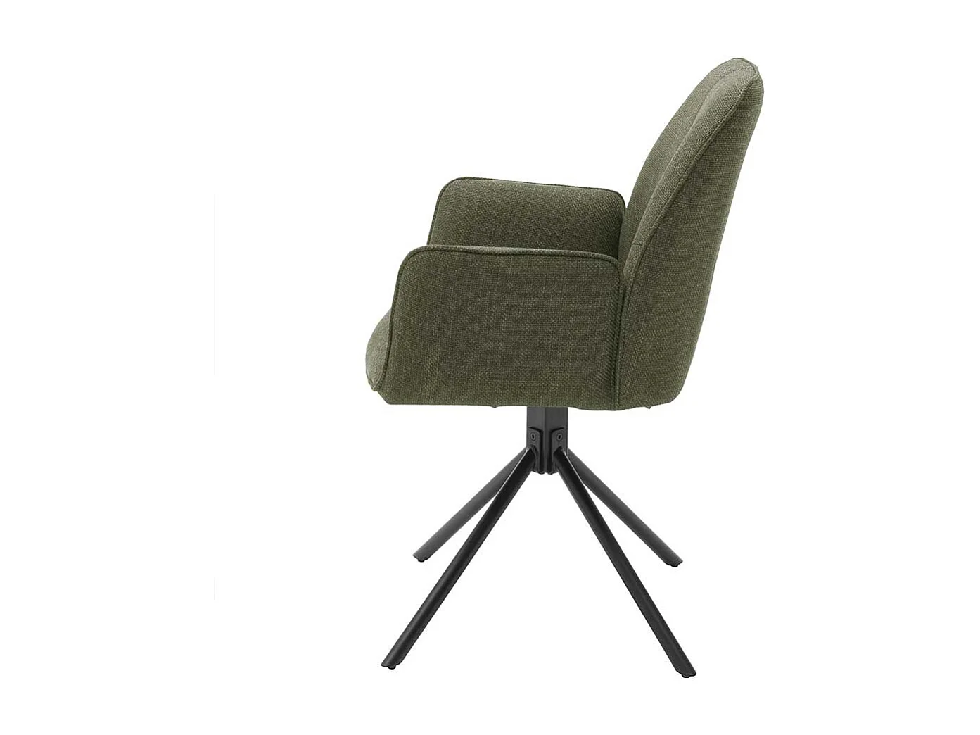 Drehbare Armlehnenstühle in Oliv Grün Webstoff Metallgestell (2er Set)