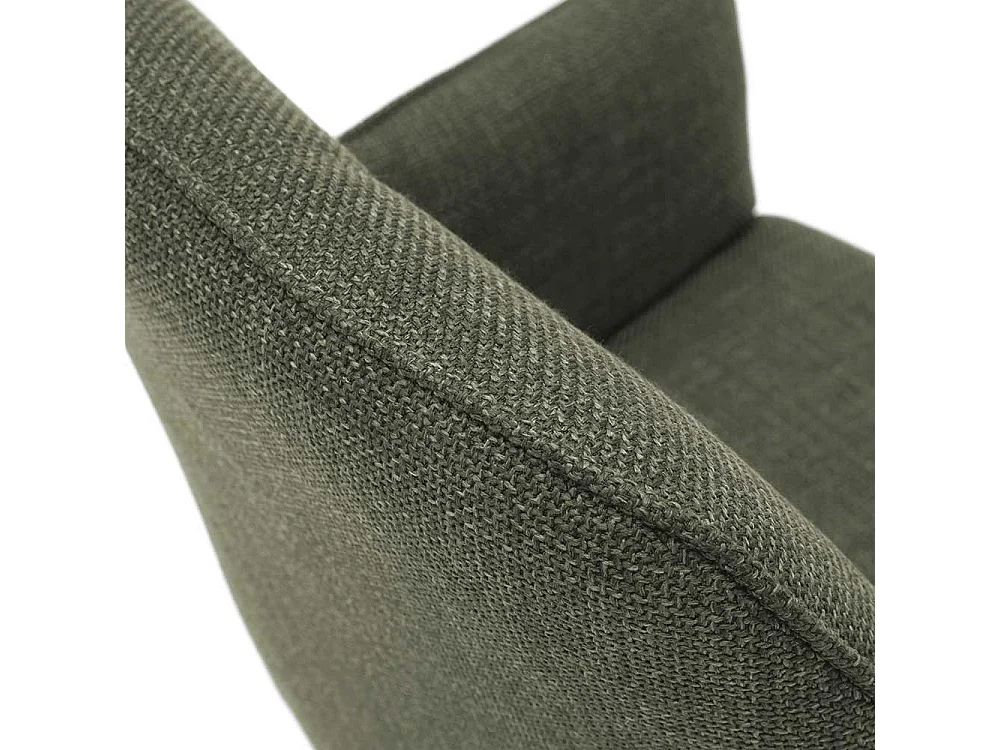 Drehbare Armlehnenstühle in Oliv Grün Webstoff Metallgestell (2er Set)