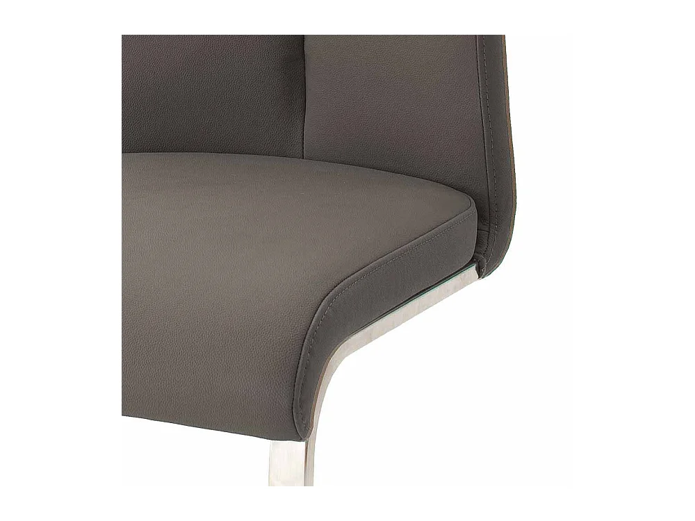 Kunstleder Schwingstuhl in Grau Edelstahl (2er Set)