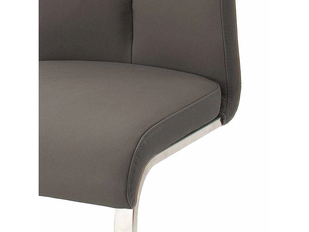 Kunstleder Schwingstuhl in Grau Edelstahl (2er Set)