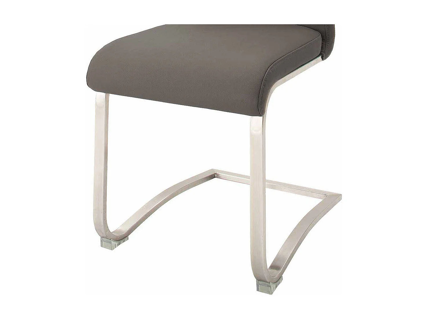 Kunstleder Schwingstuhl in Grau Edelstahl (2er Set)