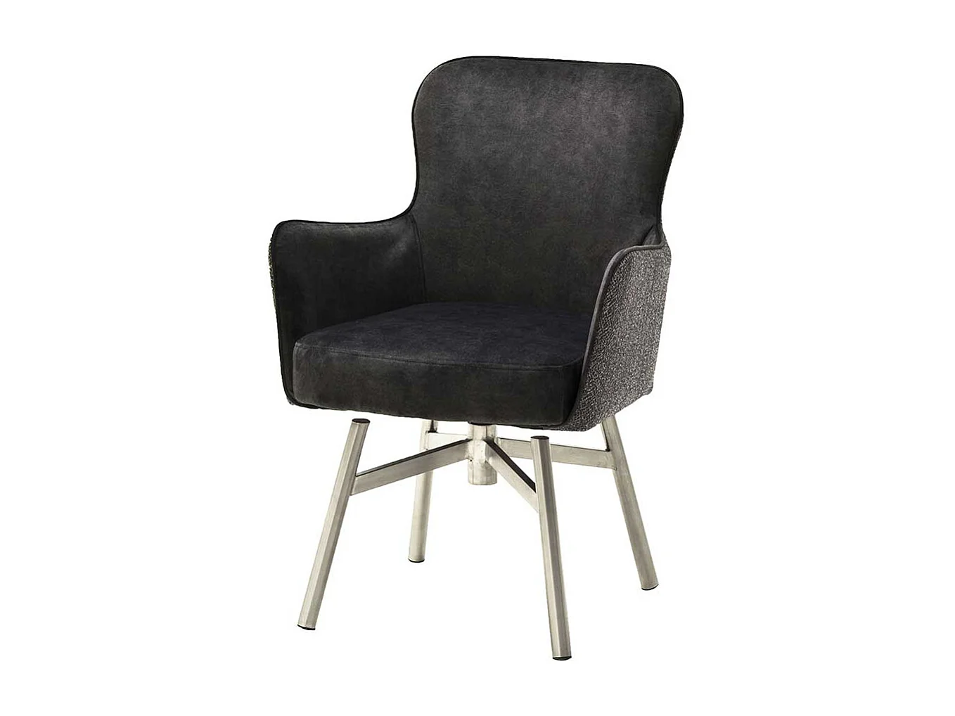 Armlehner in Anthrazit Stoff drehbar (2er Set)