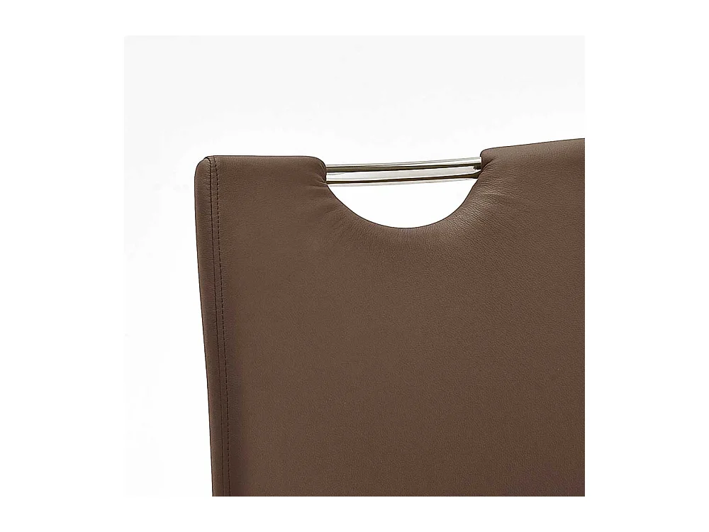 K�chenstuhl in Braun Stahl verchromt (4er Set)