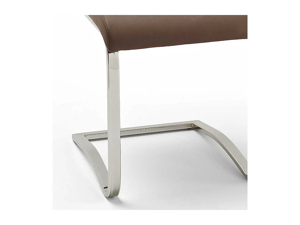 K�chenstuhl in Braun Stahl verchromt (4er Set)