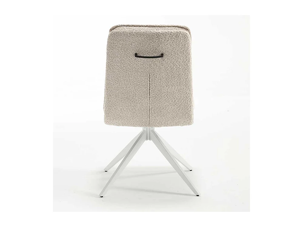 Gepolsterte Stühle in Cremefarben und Weiß Gestell aus Metall (2er Set)