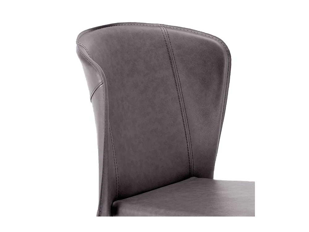 Design Polsterstühle in Dunkelgrau Kunstleder vier Stuhlbeinen (2er Set)