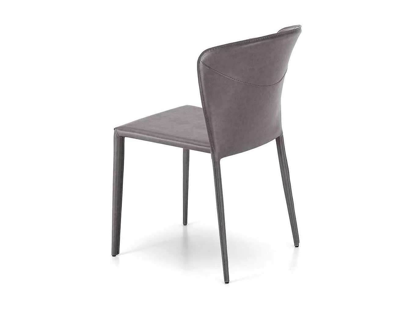 Design Polsterstühle in Dunkelgrau Kunstleder vier Stuhlbeinen (2er Set)