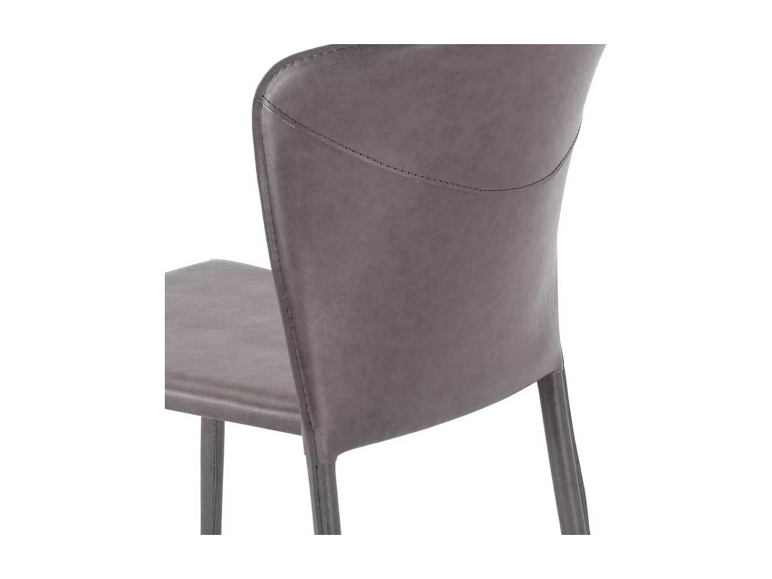 Design Polsterstühle in Dunkelgrau Kunstleder vier Stuhlbeinen (2er Set)