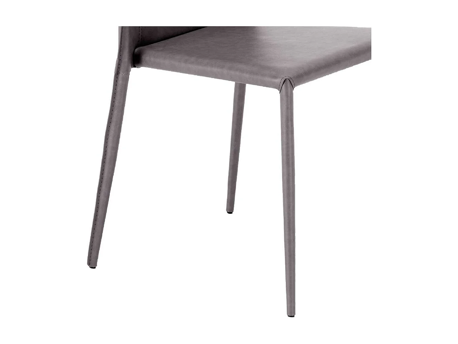 Design Polsterstühle in Dunkelgrau Kunstleder vier Stuhlbeinen (2er Set)