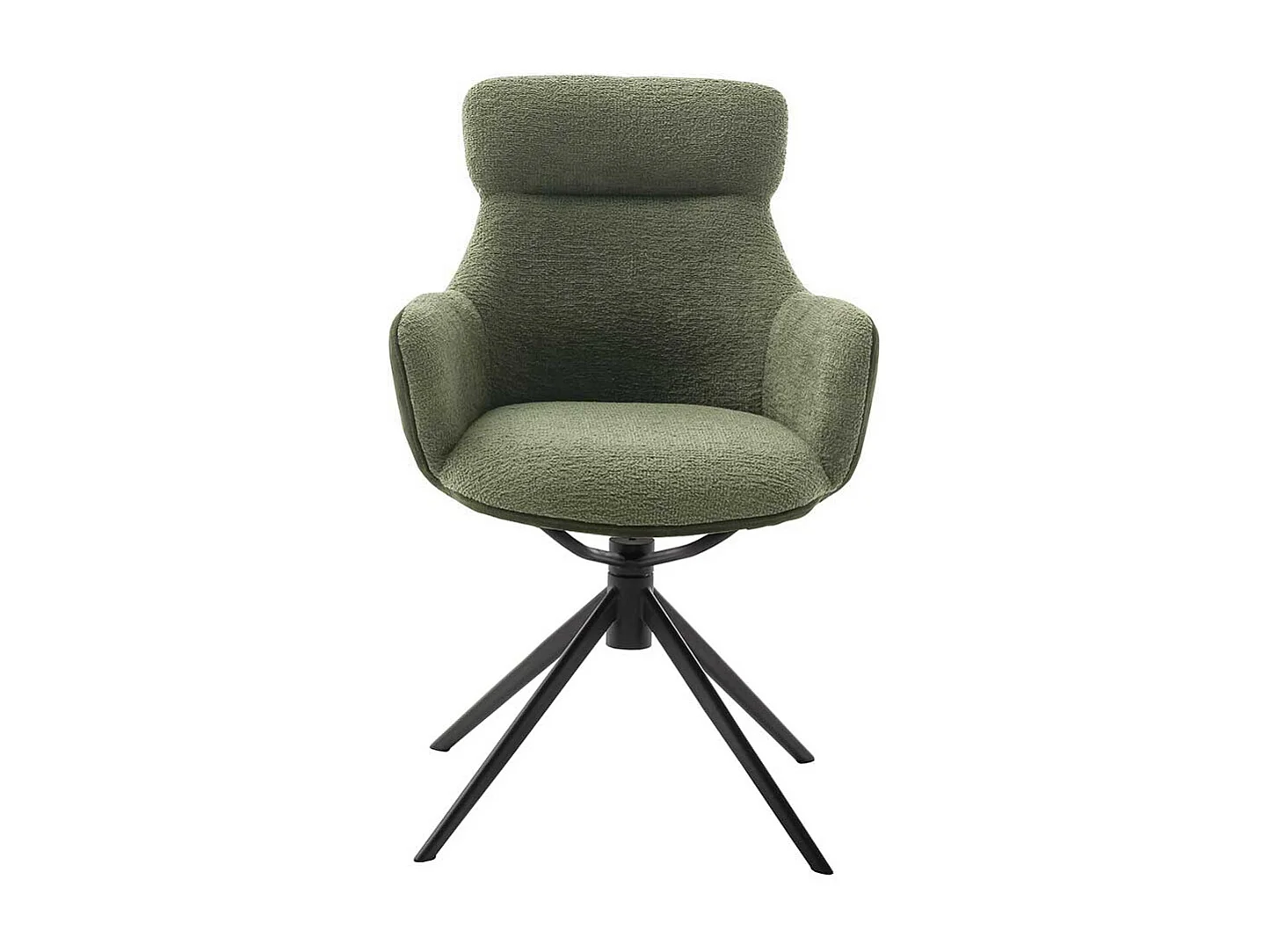 Drehstuhl mit Gestell aus Metall Boucle Stoff (2er Set)