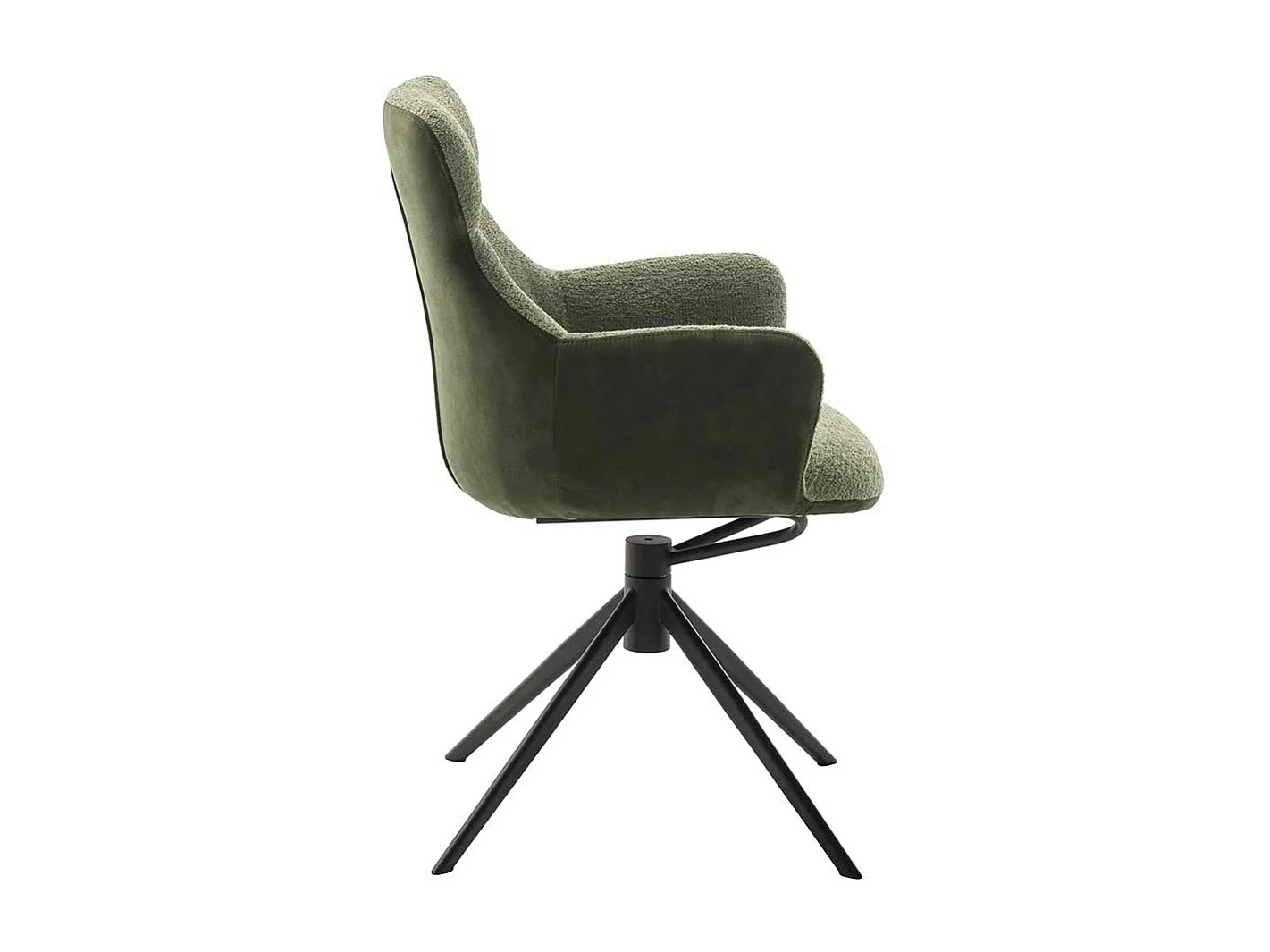 Drehstuhl mit Gestell aus Metall Boucle Stoff (2er Set)