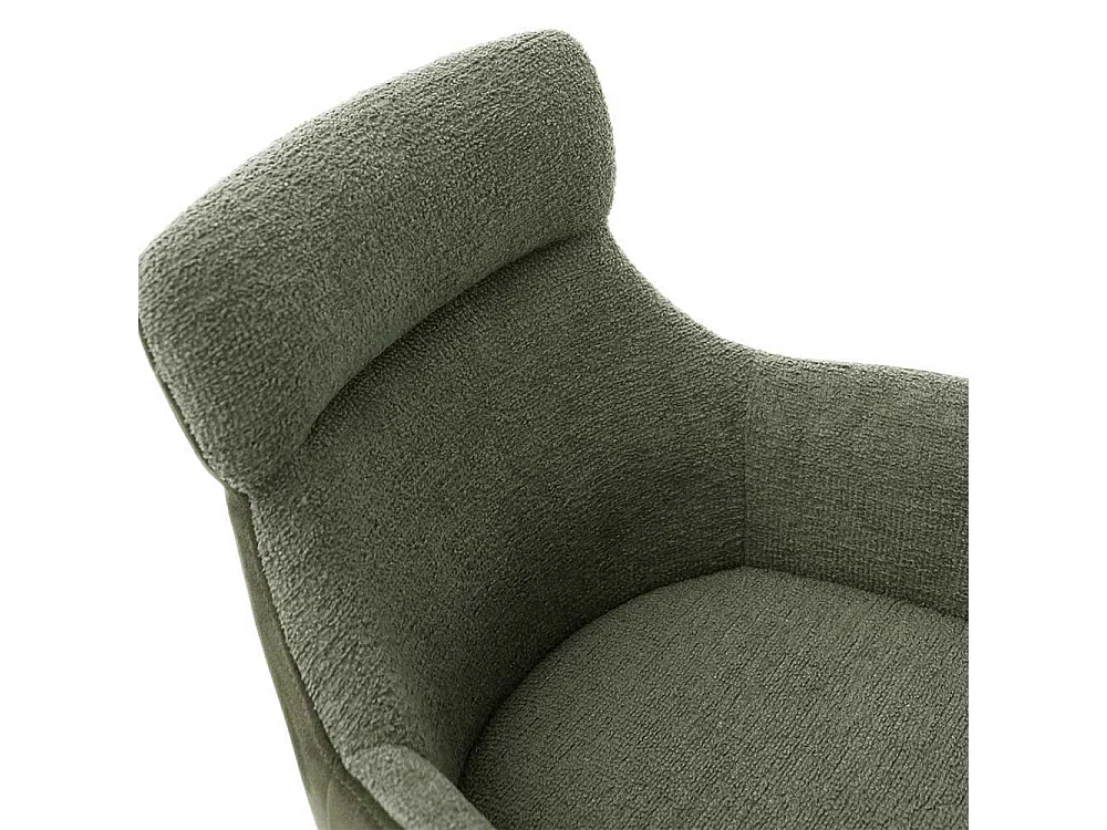 Drehstuhl mit Gestell aus Metall Boucle Stoff (2er Set)