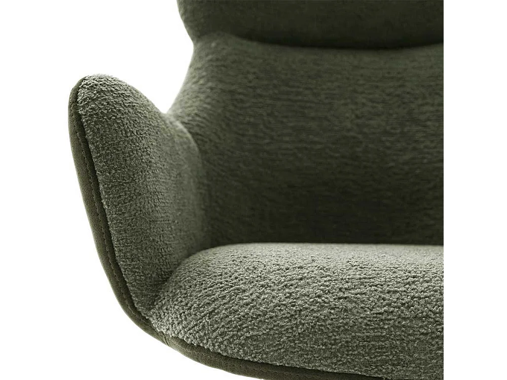 Drehstuhl mit Gestell aus Metall Boucle Stoff (2er Set)