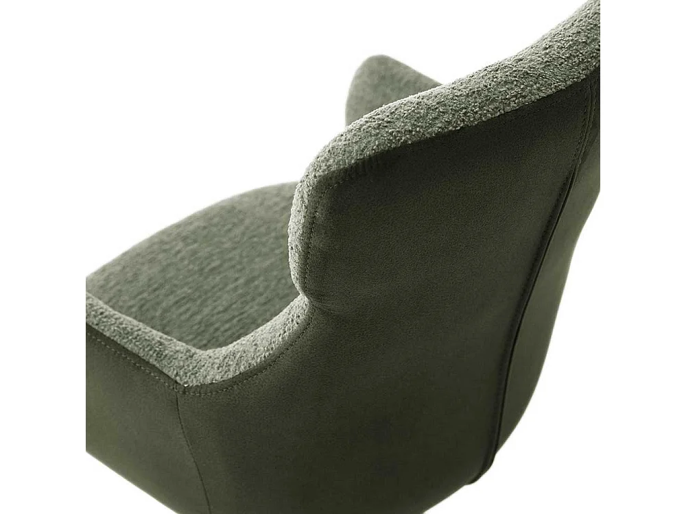 Drehstuhl mit Gestell aus Metall Boucle Stoff (2er Set)