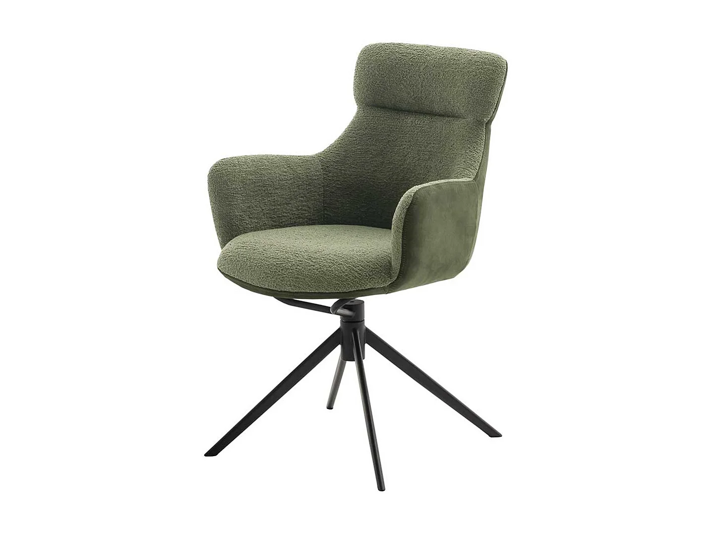 Drehstuhl mit Gestell aus Metall Boucle Stoff (2er Set)